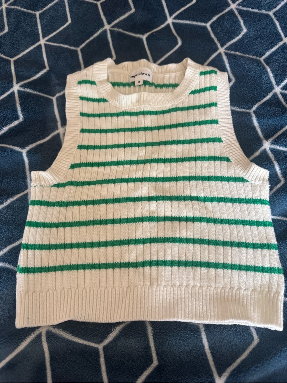 Superdown green/white tank top